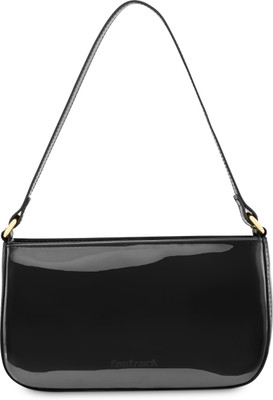 Fastrack Black Shoulder Bag Patent Finish