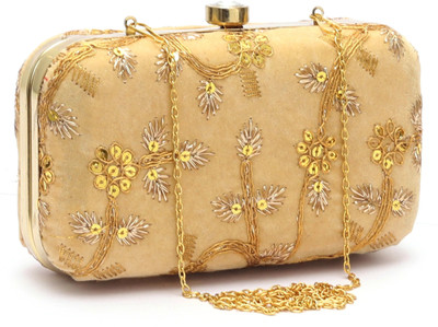 AUTHENTIC AK Multicolor Messenger Bag WOMEN GOLDEN WORK WITH CREAM A12