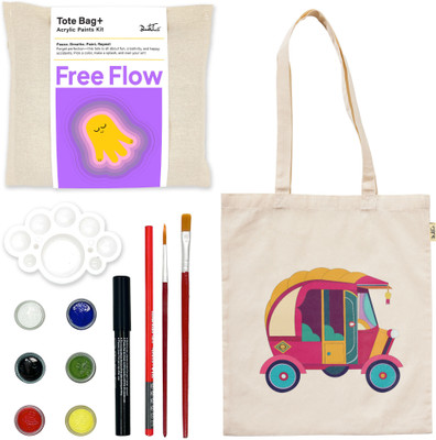 daskhat White Tote Beginner-Friendly Art & Craft Set Painting Kit for Adults & Kids Size 16x14