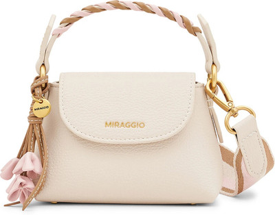 Miraggio White Sling Bag Mini Top Handle Handbag With Detachable Crossbody Strap