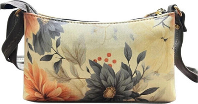 SKYKIQ Multicolor Sling Bag Flower Embossed Sling Bag