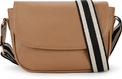 Fastrack Tan Sling Bag Textured