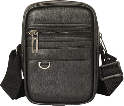 FLIKKER Black Sling Bag Stylish Crossbody One Side Small Sling Bag Adjustable Shoulder Strap Kit For Men