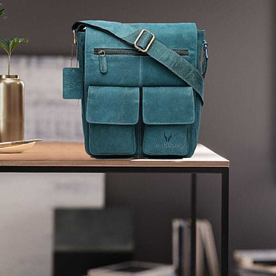 FNP Multicolor Sling Bag Leather Blue Sling Bag For Men