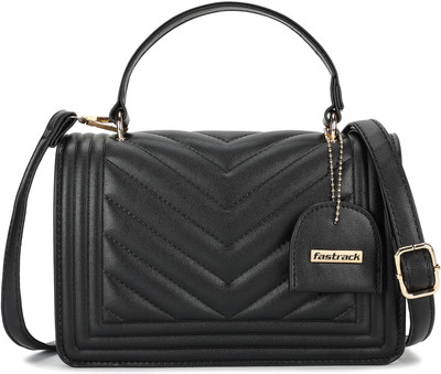 Fastrack Black Sling Bag Quilted