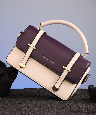 Haute Sauce Multicolor Hand-held Bag Women's The Linea Hand Bag - Ivory White:Wine Red