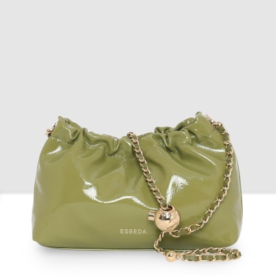 ESBEDA Green Sling Bag Curley Glossy Sling Bag