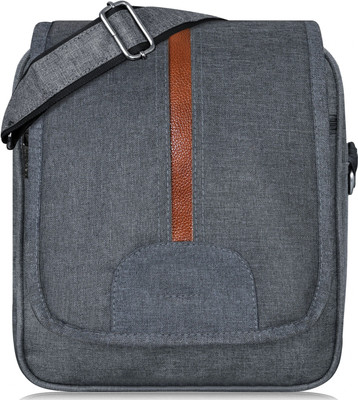 SOPARK Grey Sling Bag Grey Casual Linen Textured Cross Body Sling Bag For Men SKSL07