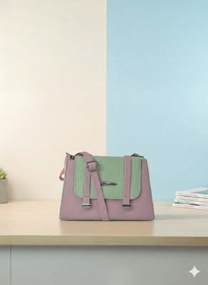 ROGAN Green, Pink Sling Bag Lightweight Regular Use Rexin Zipper Sling Bag for Women