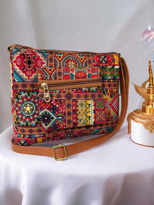 mas navi Red, Brown Sling Bag Trendy|Specious|Party|Casual for Women's,Best Quality