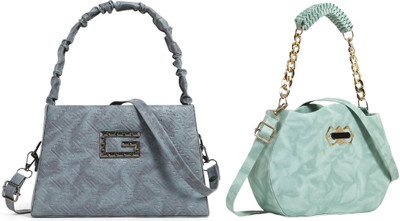 Zaxcer Grey, Green Sling Bag Beautiful Sling Bags for women and girls(Pack of 2)