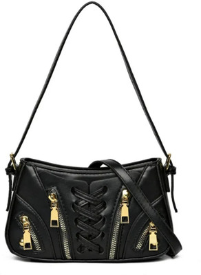 Bauge Bags Black Sling Bag Zipped Influence Baguettes