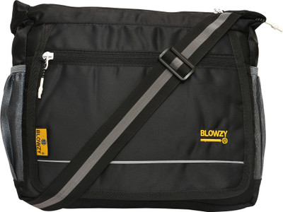 Blowzy Bags Black Hand-held Bag Cross Body Travel Office Business & College Messenger One Side Multi Pocket