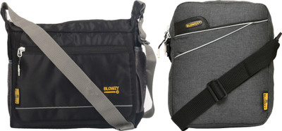 Blowzy Grey, Black Hand-held Bag Perfect messenger sling bag/shoulder sling bag/cross body sling travelling Bag(Pack of 2)