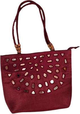 Touch Of Kutch Women Maroon Messenger Bag