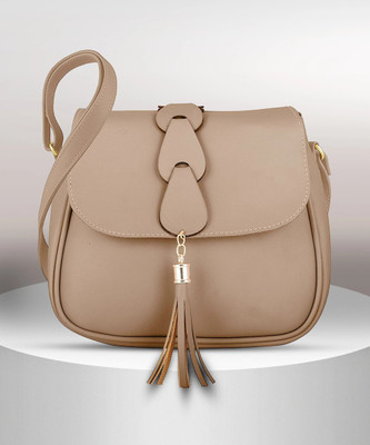 SHAMRIZ Beige Sling Bag Women's & Girls' Sling Bag (Beige)