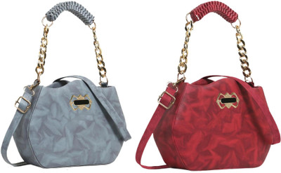 Zaxcer Grey, Maroon Sling Bag Beautiful Sling Bags for women and girls(Pack of 2)