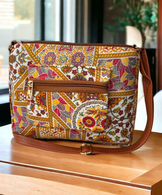 mas navi Yellow, White Sling Bag Trendy|Specious|Party|Casual for Women's,Best Quality