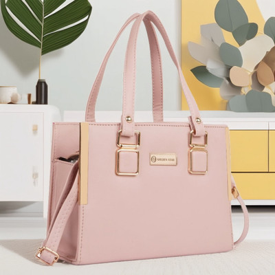 Golden Star Pink Hand-held Bag Trendy & Fancy Bags Shoulder Bags Use College Office Travel & Party etc