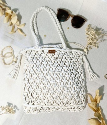 RaisingCraft Beige, White Shoulder Bag MHB015