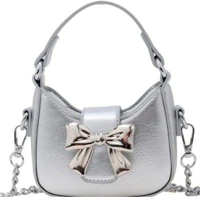 Bauge Bags Silver Sling Bag LIL BOW SLAY MINIATURES BAGS
