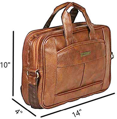 HANDCUFFS Brown Sling Bag Brown Colour Leather Office Laptop Bag for Men (BFLAPBAGN18)
