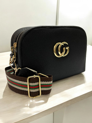 Skorpio Black Sling Bag Trendy Designer Zipper girls party Bag's