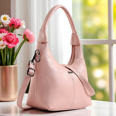 Exotic Pink Sling Bag Floral Textured Slingbag with Dual Carrying Straps – Chic & Functional Design
