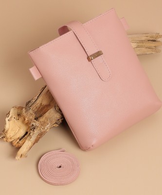 Haute Sauce Pink Sling Bag Pink Solid Vegan Leather Sling Bag