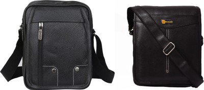 Blowzy Black, Black Sling Bag mens bag cross body bags(Pack of 2)