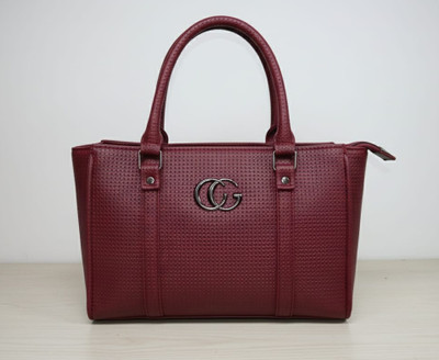 Munira Maroon Hand-held Bag CG Textured Maroon Handheld Bag For Woman-Stylish PU Leather Tote