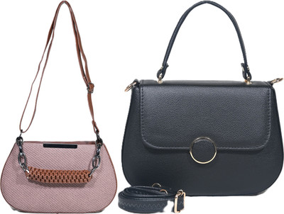 Despacito Maroon, Black Sling Bag Elegant sling bag(Pack of 2)