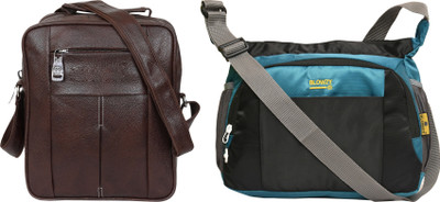 Blowzy Brown, Black, Blue Sling Bag Cross Body Travel Office Business Messenger One Side Men & Women Sling Bag(Pack of 2)