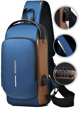 Auslese Blue, Gold Sling Bag Sling Backpack Shoulder Crossbody Chest Bag for men women