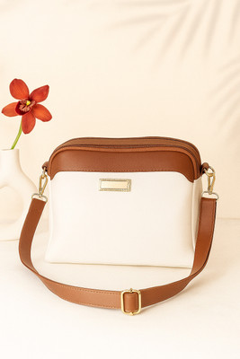 ZAALIQA White Hand-held Bag Aurelia Two-Tone Sling Bag