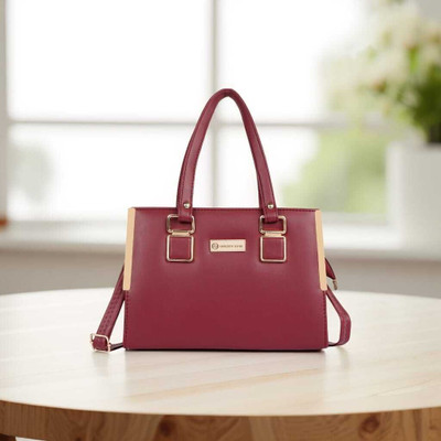 Golden Star Maroon Satchel Ladies purse Shoulder Bag