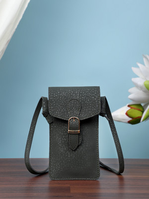 LEGAL BRIBE Green Sling Bag Textured Print Mobile Holder