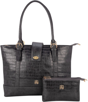 INIT Grey Shoulder Bag Bailey Grey PU Leather Handbag With Ladies Wallet