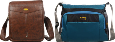 Blowzy Blue, Black, Brown Sling Bag Cross Body men's sling bag(Pack of 2)