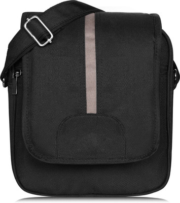 SOPARK Multicolor Sling Bag Black Stylish PVC Coated Matty Fabric Cross Body Sling Bag For Men SKSL09