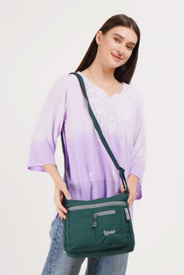 Lasso Green, Grey Sling Bag Stylish Multi-Pocket Crossbody Sling Bag For Women's and Girls