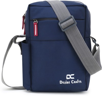 DEZiRE CRAfTS Blue Sling Bag Trendy Stylish Shoulder Cross Body Office Business Messenger Bag Water Resistant for Boys and Girls Sling Bag