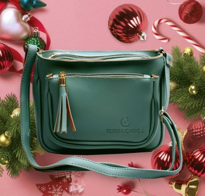 QURBA CHOICE Green Sling Bag Women Sling Bag