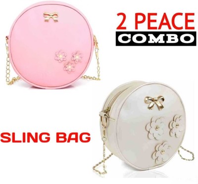 Cleto Pink, Beige Sling Bag ZAN PKCM_DHL_19