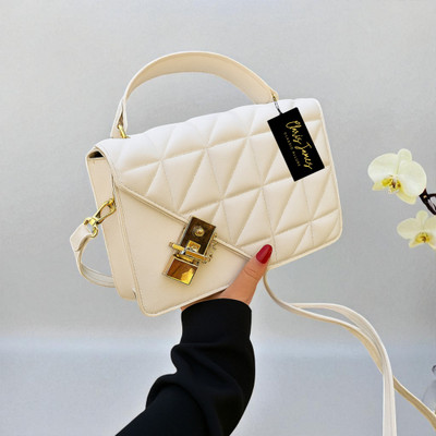 clarisjames White Sling Bag Aesthetic twist lock white slingbag for beautiful women