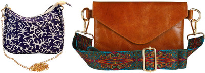 Dakota Brown, Blue Sling Bag Trendy Sling Bag for Women – Stylish & Compact Crossbody Purse(Pack of 2)
