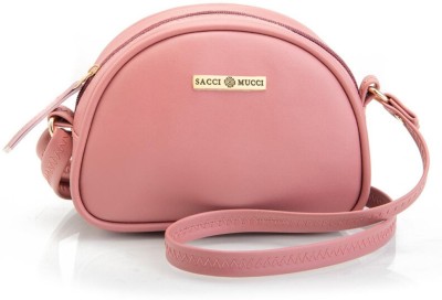 Sacci Mucci Pink Sling Bag Printed Handcrafted Crossbody Rainbow Sling Bag, Sling Bag Single Shoulder Bag