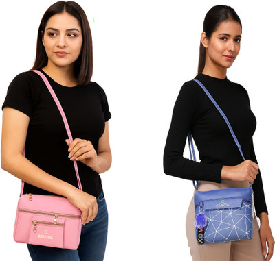 ESMODA Pink Sling Bag Sling bags combo offer with adjustable strap