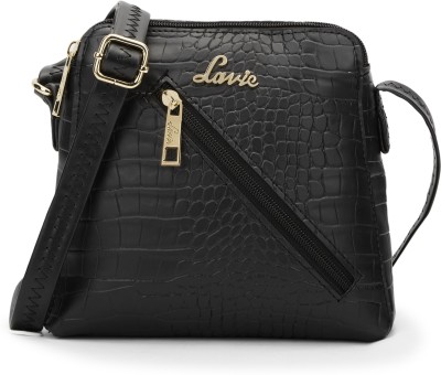 LAVIE Black Sling Bag Croc Tracy 2C Sling Bag