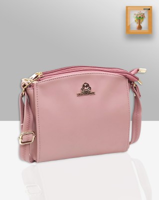 magnifique Pink Sling Bag Peach Premium Sling Bags for Women - Regular Size PU